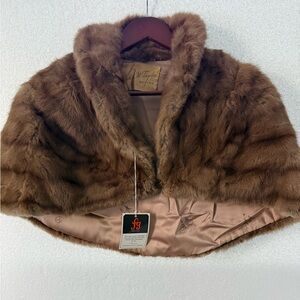 Vintage Brown Fur Mink Stole/Wrap. John W Taylor Boston.